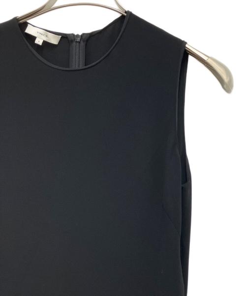 VINCE（ヴィンス）VINCE (ヴィンス) アシンメトリーノースリーブワンピース ブラックの古着・服飾アイテム