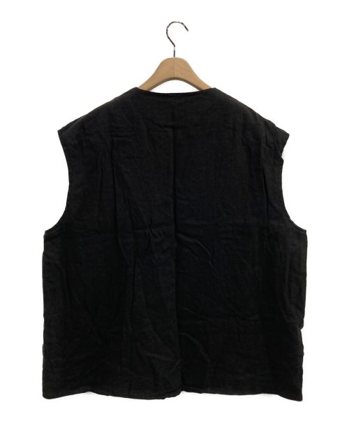 solamonat poche（ソラモナ ポッシェ）solamonat poche (ソラモナ ポッシェ) リネン混ワイドベスト チャコールグレー サイズ:-の古着・服飾アイテム