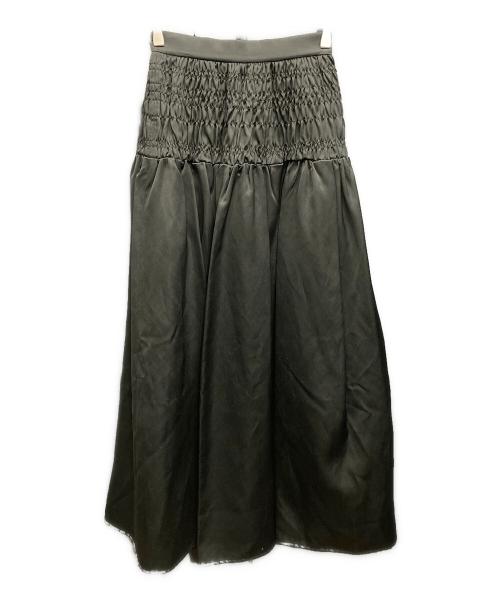 UN3D.（アンスリード）UN3D. (アンスリード) サテンシャーリングスカート ブラック サイズ:36の古着・服飾アイテム