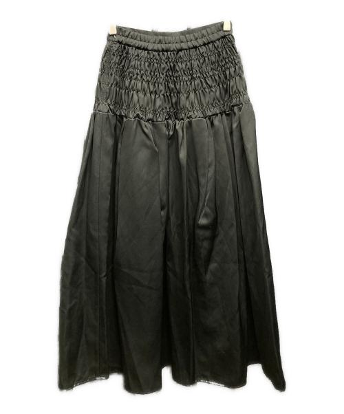 UN3D.（アンスリード）UN3D. (アンスリード) サテンシャーリングスカート ブラック サイズ:36の古着・服飾アイテム