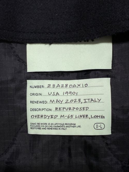 OAMC（オーエーエムシー）OAMC (オーエーエムシー) RE:WORK ZIPPED LINER,DETACHABLE ブラック サイズ:Lの古着・服飾アイテム
