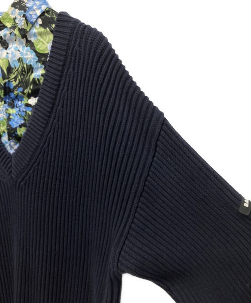 BALENCIAGA（バレンシアガ）BALENCIAGA (バレンシアガ) ドッキングニットワンピース ネイビー サイズ:2の古着・服飾アイテム