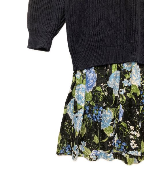 BALENCIAGA（バレンシアガ）BALENCIAGA (バレンシアガ) ドッキングニットワンピース ネイビー サイズ:2の古着・服飾アイテム