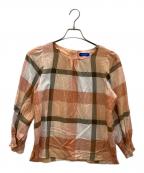 BLUE LABEL CRESTBRIDGEブルーレーベルクレストブリッジ）の古着「チェックブラウス」｜ピンク