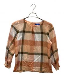BLUE LABEL CRESTBRIDGE（ブルーレーベルクレストブリッジ）の古着「チェックブラウス」｜ピンク