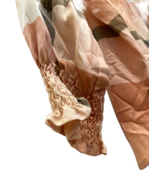 BLUE LABEL CRESTBRIDGE（ブルーレーベルクレストブリッジ）BLUE LABEL CRESTBRIDGE (ブルーレーベルクレストブリッジ) チェックブラウス ピンク サイズ:SIZE38 未使用品の古着・服飾アイテム