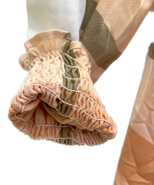 BLUE LABEL CRESTBRIDGE（ブルーレーベルクレストブリッジ）BLUE LABEL CRESTBRIDGE (ブルーレーベルクレストブリッジ) チェックブラウス ピンク サイズ:SIZE38 未使用品の古着・服飾アイテム