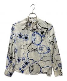 wb（ダブルビー）の古着「プリントブラウス」｜ホワイト