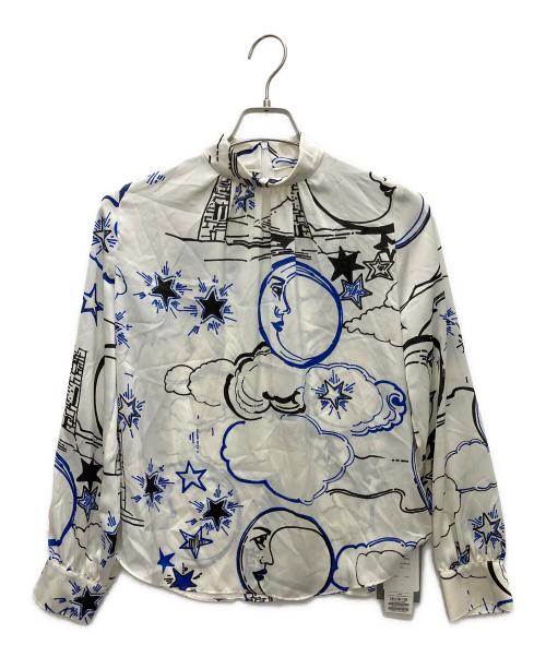 wb（ダブルビー）wb (ダブルビー) プリントブラウス ホワイト サイズ:38 未使用品の古着・服飾アイテム