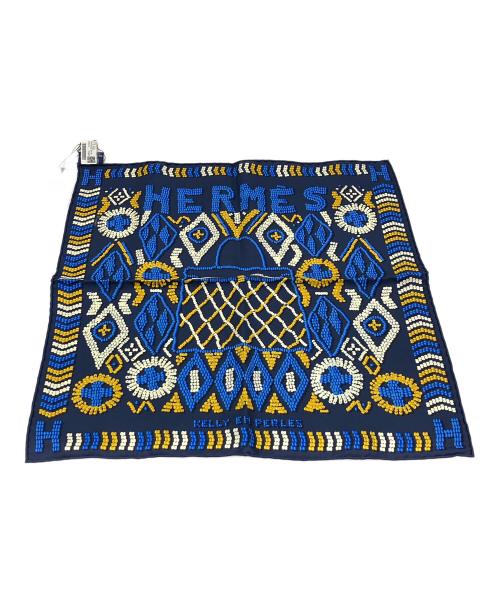 HERMES（エルメス）HERMES (エルメス) カレ45 KELLY EN PERLES ネイビー 未使用品の古着・服飾アイテム