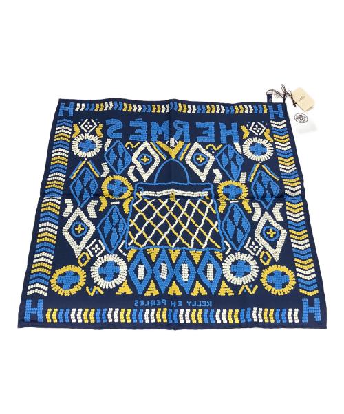 HERMES（エルメス）HERMES (エルメス) カレ45 KELLY EN PERLES ネイビー 未使用品の古着・服飾アイテム