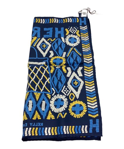 HERMES（エルメス）HERMES (エルメス) カレ45 KELLY EN PERLES ネイビー 未使用品の古着・服飾アイテム