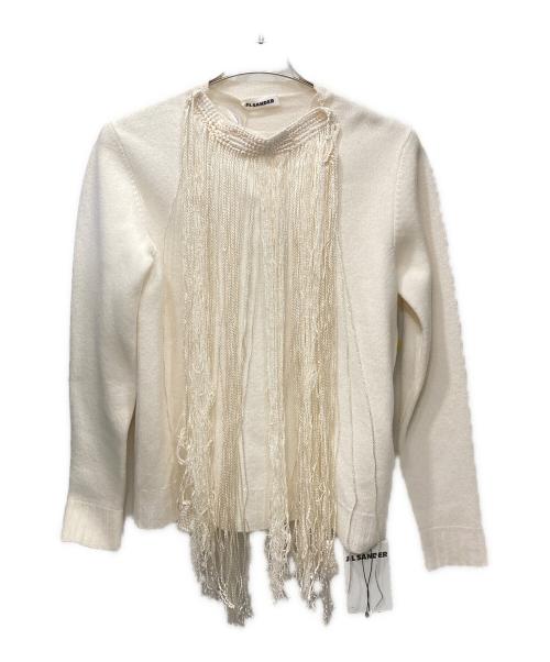 JIL SANDER（ジルサンダー）JIL SANDER (ジルサンダー) Sweater with detachable fringes ホワイト サイズ:34の古着・服飾アイテム