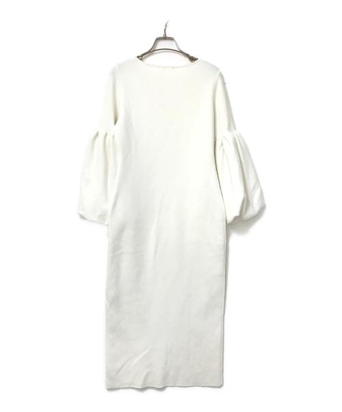 L'Or（ロル）L'Or (ロル) Balloon Sleeve Knit Dress ホワイト サイズ:Fの古着・服飾アイテム