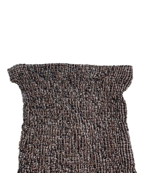 Gemini（ジェミニ）Gemini (ジェミニ) 2WAYシャーリングチェックスカート ブラウン サイズ:FREEの古着・服飾アイテム