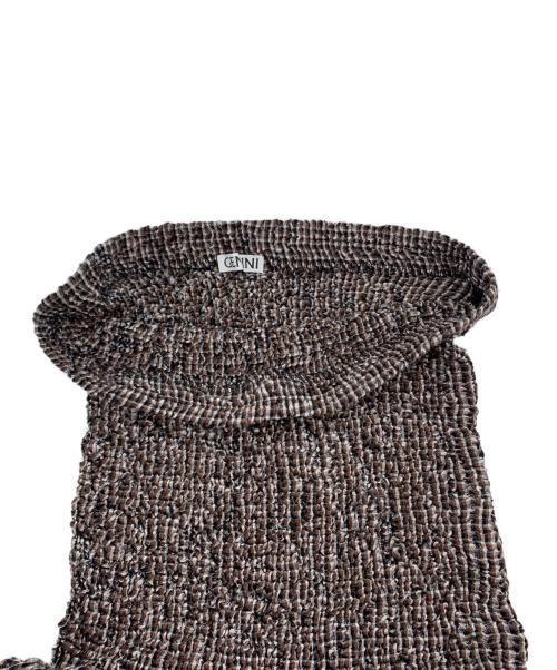 Gemini（ジェミニ）Gemini (ジェミニ) 2WAYシャーリングチェックスカート ブラウン サイズ:FREEの古着・服飾アイテム