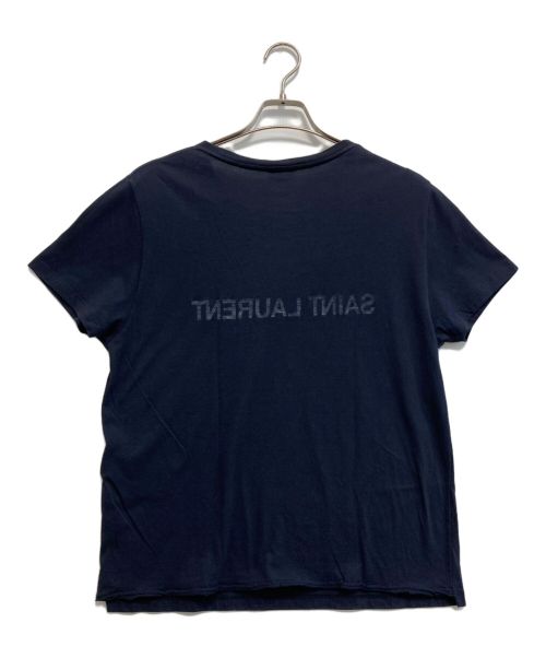 Saint Laurent Paris（サンローランパリ）Saint Laurent Paris (サンローランパリ) リバースロゴTシャツ ネイビー サイズ:XLの古着・服飾アイテム