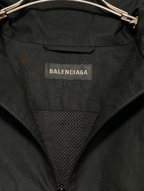 BALENCIAGA（バレンシアガ）BALENCIAGA (バレンシアガ) ロゴプリントポプリンシャツブルゾン ブラック×グリーン サイズ:XXSの古着・服飾アイテム