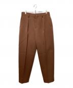 TOMORROW LANDトゥモローランド）の古着「ポリエステルアセテート サイドアジャスターパンツ」｜ブラウン