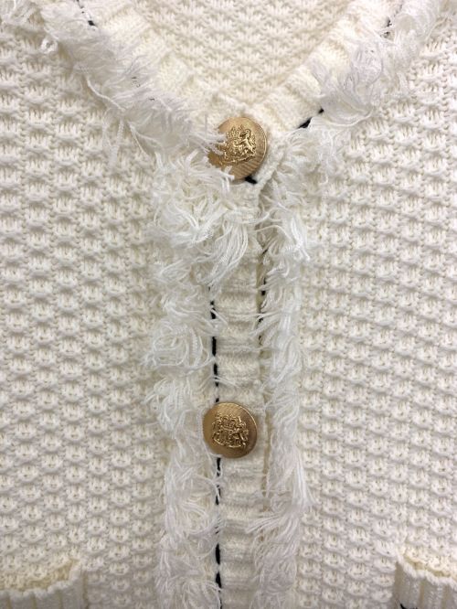 Rirandture（リランドチュール）Rirandture (リランドチュール) 配色ステッチニットカーディガン オフホワイト サイズ:2の古着・服飾アイテム