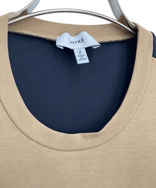 HYKE（ハイク）HYKE (ハイク) NO-SLV DRESS(ノースリーブドレス) ベージュ×ネイビー サイズ:2の古着・服飾アイテム