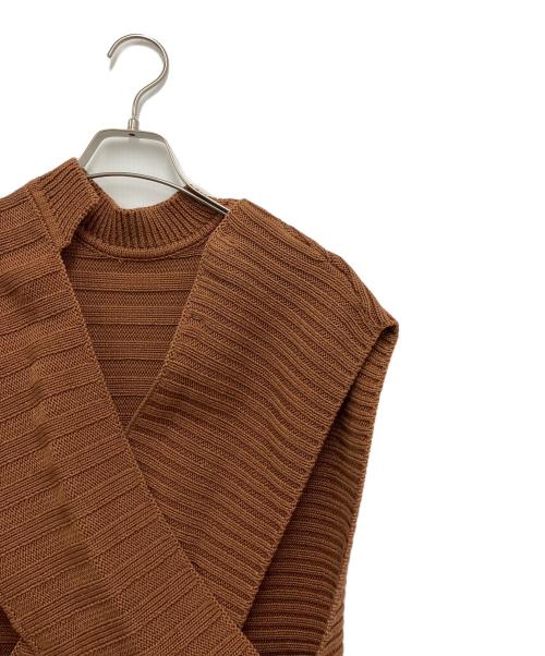 MARNI（マルニ）MARNI (マルニ) バッククロスノースリーブニット ブラウン サイズ:40の古着・服飾アイテム