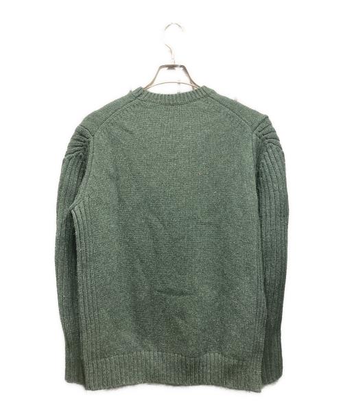 CINOH（チノ）CINOH (チノ) CI WOOL ASYMMETRIC HEM CREW NECK KNIT/ウールクルーネックニット グリーン サイズ:38の古着・服飾アイテム