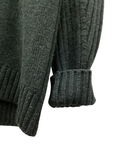 CINOH（チノ）CINOH (チノ) CI WOOL ASYMMETRIC HEM CREW NECK KNIT/ウールクルーネックニット グリーン サイズ:38の古着・服飾アイテム