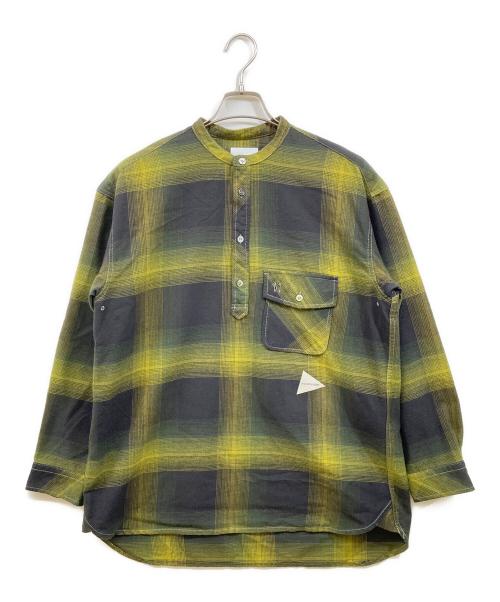 and wander（アンドワンダー）and wander (アンドワンダー) thermonel check pullover shirt グリーン サイズ:Sの古着・服飾アイテム
