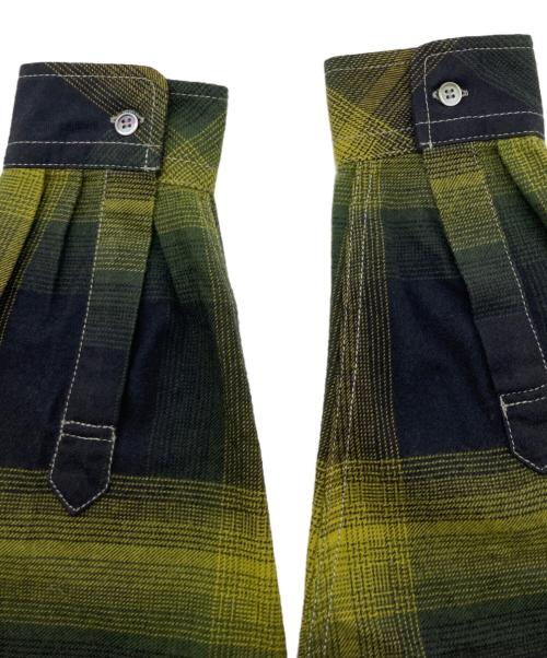 and wander（アンドワンダー）and wander (アンドワンダー) thermonel check pullover shirt グリーン サイズ:Sの古着・服飾アイテム
