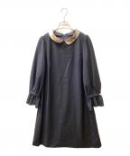 BLUE LABEL CRESTBRIDGEブルーレーベルクレストブリッジ）の古着「クリアツイルサックドレス」｜ネイビー