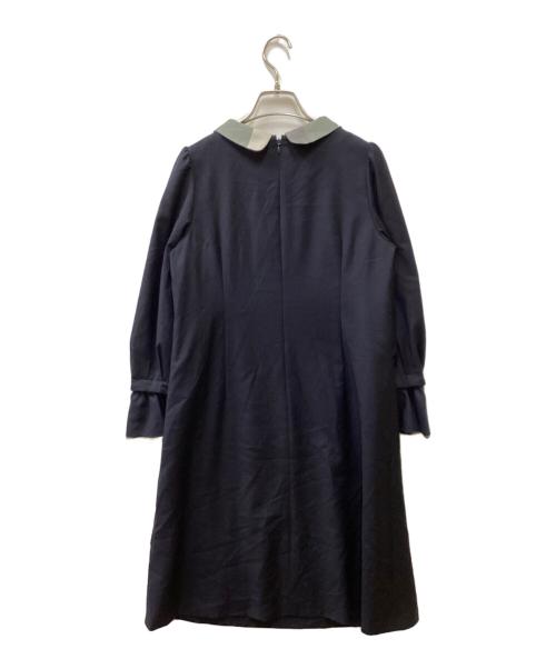 BLUE LABEL CRESTBRIDGE（ブルーレーベルクレストブリッジ）BLUE LABEL CRESTBRIDGE (ブルーレーベルクレストブリッジ) クリアツイルサックドレス ネイビー サイズ:36の古着・服飾アイテム