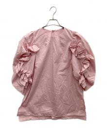 CADUNE（カデュネ）の古着「ウェーブフリルブラウス」｜ピンク