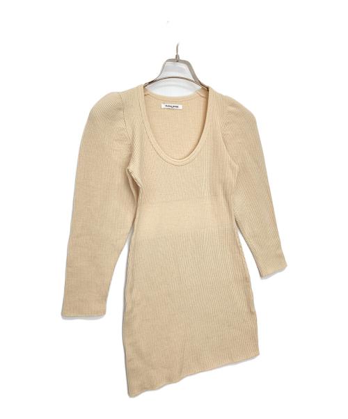 FUMIKA UCHIDA（フミカウチダ）FUMIKA UCHIDA (フミカウチダ) Shrunken Wool U Neck Under Shirt ベージュ サイズ:34の古着・服飾アイテム