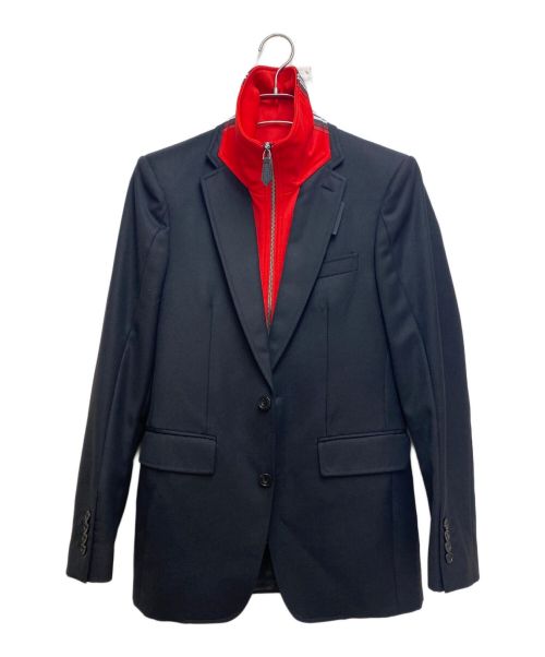 BURBERRY（バーバリー）BURBERRY (バーバリー) レイヤードテーラードジャケット ブラック×レッド サイズ:44の古着・服飾アイテム