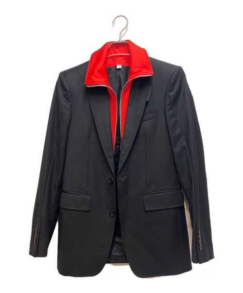 BURBERRY（バーバリー）BURBERRY (バーバリー) レイヤードテーラードジャケット ブラック×レッド サイズ:44の古着・服飾アイテム