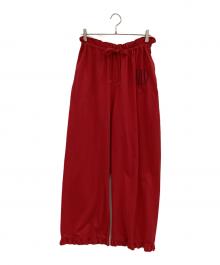 holiday（ホリデー）の古着「SUPER FINE DRY RUFFLE BAGGY PANTS」｜レッド