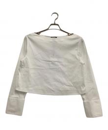 theory（セオリー）の古着「ボートネックブラウス Cotton Shirting Boat NK VOL SH」｜ホワイト