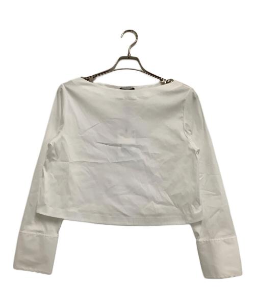 theory（セオリー）theory (セオリー) ボートネックブラウス Cotton Shirting Boat NK VOL SH ホワイト サイズ:S 未使用品の古着・服飾アイテム