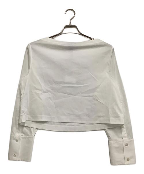 theory（セオリー）theory (セオリー) ボートネックブラウス Cotton Shirting Boat NK VOL SH ホワイト サイズ:S 未使用品の古着・服飾アイテム