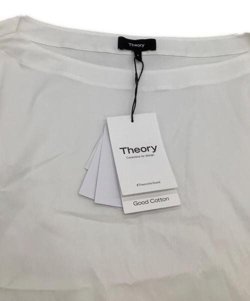 theory（セオリー）theory (セオリー) ボートネックブラウス Cotton Shirting Boat NK VOL SH ホワイト サイズ:S 未使用品の古着・服飾アイテム