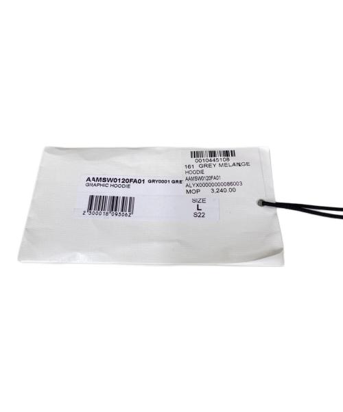 1017 ALYX 9SM（テンセブンティーン アリクス ナインエスエム）1017 ALYX 9SM (テンセブンティーン アリクス ナインエスエム) グラフィックフーディ グレー サイズ:L 未使用品の古着・服飾アイテム