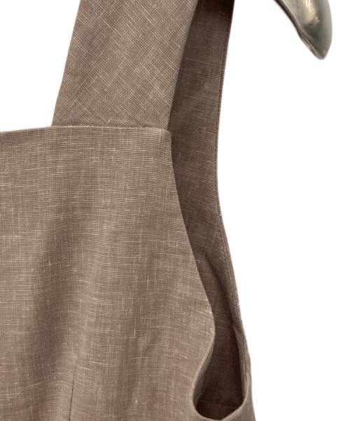 Noble（ノーブル）Noble (ノーブル) 麻ストレッチスクエアネックワンピース ベージュ サイズ:36の古着・服飾アイテム