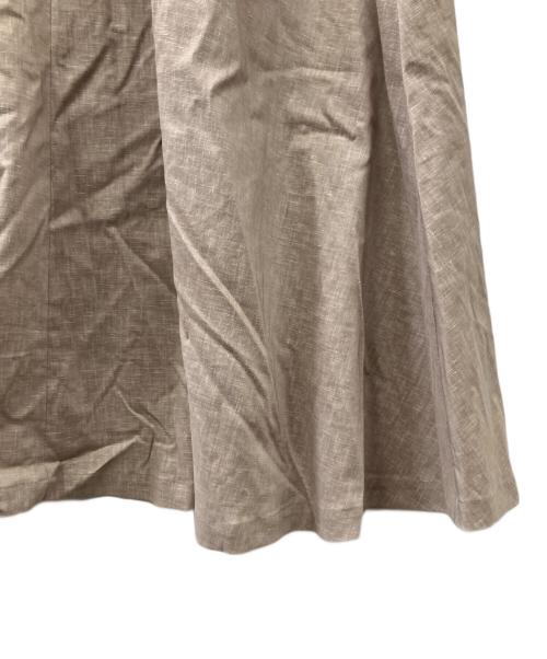 Noble（ノーブル）Noble (ノーブル) 麻ストレッチスクエアネックワンピース ベージュ サイズ:36の古着・服飾アイテム