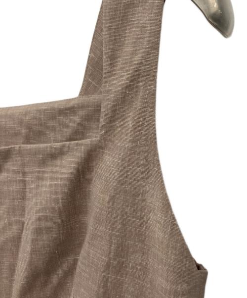 Noble（ノーブル）Noble (ノーブル) 麻ストレッチスクエアネックワンピース ベージュ サイズ:36の古着・服飾アイテム