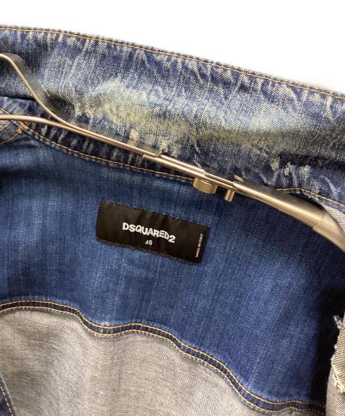DSQUARED2（ディースクエアード）DSQUARED2 (ディースクエアード) クラッシュ加工デニムジャケット ブルー サイズ:46の古着・服飾アイテム