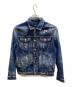 DSQUARED2（ディースクエアード）の古着「クラッシュ加工デニムジャケット」｜ブルー