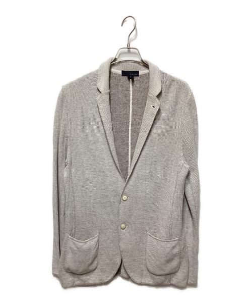 LARDINI（ラルディーニ）LARDINI (ラルディーニ) コットンミラノリブソリッド2Bニットジャケット ブラウン サイズ:Mの古着・服飾アイテム