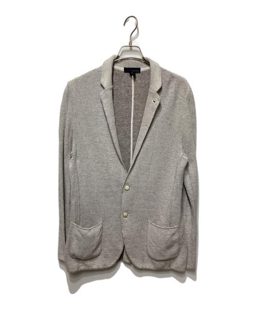 LARDINI（ラルディーニ）LARDINI (ラルディーニ) コットンミラノリブソリッド2Bニットジャケット ブラウン サイズ:Mの古着・服飾アイテム