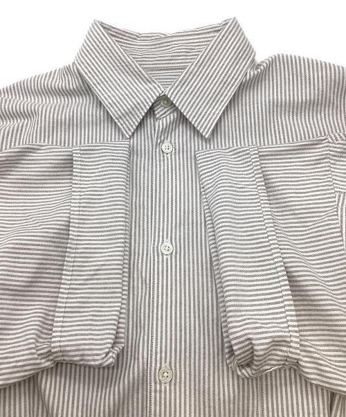 MARKA（マーカ）MARKA (マーカ) WIDE SHIRT SS ORGANIC COTTON OXFORD STRIPE ホワイト×グレー サイズ:3の古着・服飾アイテム